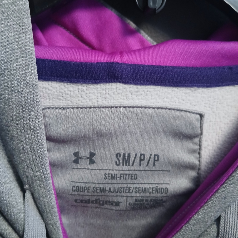Under Armour Gray Jacket with Purple Lining - Picture 3 of 3